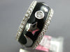 1.38CT DIAMOND & BLACK ENAMEL 18K WHITE GOLD ETOILE MOON STAR ETERNITY LOVE RING