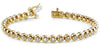 ESTATE 2.0CT DIAMOND 14KT YELLOW GOLD 3D CLASSIC ROUND BEZEL TENNIS BRACELET