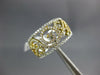 ESTATE WIDE .67CT DIAMOND 18KT TWO TONE GOLD 3D OPEN FILIGREE ANNIVERSARY RING