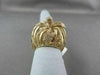 ANTIQUE WIDE  1.60CT DIAMOND 18KT YELLOW GOLD 3D OPEN FILIGREE FLOWER LEAF RING