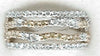 WIDE .97CT WHITE & FANCY YELLOW DIAMOND 14K 2 TONE GOLD 3D DOUBLE SWIRL FUN RING