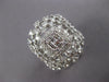 LARGE 2.39CT DIAMOND 18KT WHITE GOLD 3D ROUND & BAGUETTE MULTI ROW COCKTAIL RING