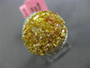 ESTATE 4.80CT WHITE & INTENSE YELLOW DIAMOND 18K 2 TONE GOLD 3D ANNIVERSARY RING