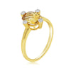 1.43CT DIAMOND & AAA CITRINE 14K YELLOW GOLD 3D CUSHION & ROUND 5 STONE FUN RING