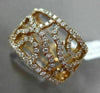 ESTATE LARGE & WIDE .97CT ROUND DIAMOND 18KT ROSE GOLD 3D OPEN FILIGREE FUN RING