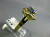 ESTATE WIDE 1.33CT DIAMOND & AAA TANZANITE 14K YELLOW GOLD ENGAGEMENT RING #9787