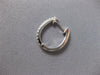 ESTATE .26CT DIAMOND 14K WHITE GOLD 3D CLASSIC OVAL HUGGIE HOOP HANGING EARRINGS