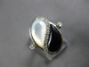 LARGE .18CT DIAMOND & AAA MOTHER OF PEARL & ONYX 18KT WHITE GOLD LOVE RING 28166