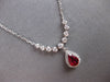.78CT DIAMOND & AAA RUBY 14KT WHITE GOLD PEAR SHAPE & ROUND HALO LOVE NECKLACE