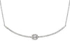 .30CT DIAMOND 14KT WHITE GOLD 3D CLASSIC BAR LOVE KNOT HORSESHOE LUCKY NECKLACE