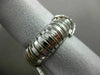 ESTATE WIDE .31CT ROUND DIAMOND 18K WHITE GOLD 3D FLEXIBLE SHINY X LOVE RING VVS
