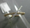 ESTATE WIDE .22CT DIAMOND 18KT WHITE & ROSE GOLD 3D CRISS CROSS X LOVE RING