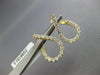 1.42CT DIAMOND 14KT YELLOW GOLD 3D OPEN TEAR DROP SIDEWAYS HOOP HANGING EARRINGS