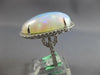 EXTRA LARGE 18.05CT DIAMOND & AAA AUSTRALIAN OPAL 14KT WHITE GOLD OVAL LOVE RING