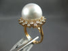 EXTRA LARGE .98CT DIAMOND & AAA SOUTH SEA PEARL 18KT ROSE GOLD FLOWER LOVE RING