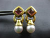 2.26CT AAA PINK TOURMALINE & SOUTH SEA PEARL 18KT YELLOW GOLD 3D EARRINGS #27123