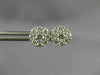 ESTATE .80CT DIAMOND 18KT WHITE GOLD 3D 7MM CLASSIC CLUSTER FLOWER STUD EARRINGS