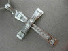 ESTATE LARGE 1.35CT ROUND & BAGUETTE DIAMOND 14KT WHITE GOLD CROSS PENDANT 15977