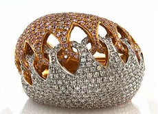 EXTRA LARGE 2.53CT WHITE & PINK DIAMOND 18KT WHITE & ROSE GOLD 3D LOVE KNOT RING