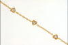 ESTATE .15CT DIAMOND 14KT YELLOW GOLD 3D HEART BY THE YARD LOVE BRACELET