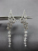 ESTATE 1.55CT DIAMOND 18KT WHITE GOLD 3D CHANDELIER HALF MOON HANGING EARRINGS
