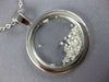 ESTATE LARGE 1.06CT DIAMOND 18KT WHITE GOLD 3D CIRCLE OF LIFE FLOATING PENDANT