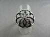 ANTIQUE 18KT WIDE FILIGREE SUN FLOWER 2.35CT DIAMOND BLACK AND WHITE GOLD RING !