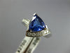 ESTATE WIDE 1.68CT DIAMOND & AAA TANZANITE 14KT WHITE GOLD 3D SWIRL RING #2454