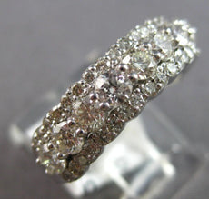 1.77CT DIAMOND 14K WHITE GOLD ROUND CLASSIC ROUND 3 ROW WEDDING ANNIVERSARY RING