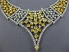 EXTRA LARGE 62.1CT WHITE & FANCY YELLOW DIAMOND 18K 2 TONE GOLD V SHAPE NECKLACE