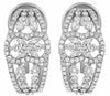ESTATE WIDE 1.20CT DIAMOND 18KT WHITE GOLD FLOWER LOVE KNOT FUN HANGING EARRINGS