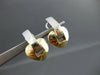 ESTATE 14KT WHITE & YELLOW GOLD HEART HANGING CLIP ON EARRINGS BEAUTIFUL! #22561