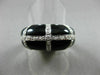 ESTATE WIDE .64CT DIAMOND & ONYX 18KT WHITE & YELLOW GOLD CRISS CROSS FUN RING