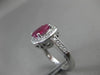 ANTIQUE 2.3CT DIAMOND & RUBY 14KT WHITE GOLD HALO DESIGN ENGAGEMENT RING #3046