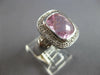 4.15CT DIAMOND & AAA PINK QUARTZ 14K WHITE GOLD CUSHION & ROUND MULTI HEART RING