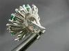 ANTIQUE 2.46CT DIAMOND & AAA EMERALD 14KT WHITE GOLD 3D CLUSTER EARRINGS  #21900