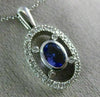 ESTATE 1.37CT DIAMOND & AAA TANZANITE 14K WHITE GOLD 3D OVAL HALO PENDANT #15295