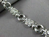 ANTIQUE WIDE .64CT DIAMOND 14KT WHITE GOLD 3D LINK FLORAL LOVE BRACELET #11573