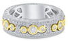 .65CT DIAMOND 18K 2 TONE GOLD 3 STONE PAST PRESENT FUTURE ETERNITY FILIGREE RING