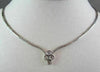 ANTIQUE 1.10CT 18K DIAMOND FLOWER DIAMOND BY THE YARD WHITE GOLD NECKLACE F VVS