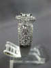 LARGE 1.51CT DIAMOND 18K WHITE GOLD ROUND & PRINCESS DOUBLE HALO ENGAGEMENT RING