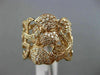 ESTATE WIDE 1.25CT ROUND DIAMOND 14K ROSE GOLD 3D OPEN FILIGREE FLOWER LEAF RING