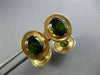 ANTIQUE LARGE 8.0CT AAA GREEN TOURMALINE 14KT ROSE GOLD 3D OVAL MENS CUFFLINKS