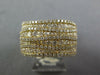 ESTATE LARGE 2.44CT DIAMOND 18KT YELLOW GOLD 3D MULTI ROW FUN ANNIVERSARY RING