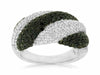 ESTATE WIDE 1.83CT WHITE & BLACK DIAMOND 14K WHITE GOLD CLASSIC ANNIVERSARY RING