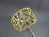 LARGE 1.32CT DIAMOND 18K TWO TONE GOLD MULTI LEAF OPEN FILIGREE ANNIVERSARY RING