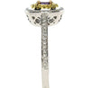 .45CT WHITE PINK & FANCY YELLOW DIAMOND 18K WHITE ROSE GOLD OVAL ENGAGEMENT RING