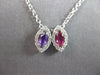 .32CT DIAMOND & AAA RUBY & AMETHYST 14KT WHITE GOLD MARQUISE SHAPE HALO PENDANT