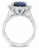 LARGE 8.61CT DIAMOND & AAA SAPPHIRE 18KT WHITE GOLD 3D ROUND SQUARE MENS RING