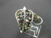 ESTATE LARGE 2.57CTW MULTI COLOR DIAMOND 18KT WHITE GOLD FLOATING FUN RING
